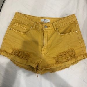 yellow forever 21 shorts
